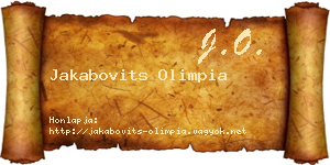Jakabovits Olimpia névjegykártya