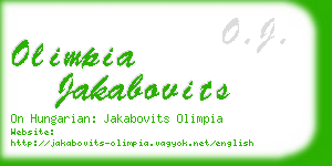olimpia jakabovits business card